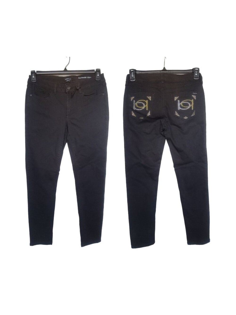⭐New Size 28 Women's Bebe heartbreaker skinny Jeans Black Denim studded Pockets⭐
